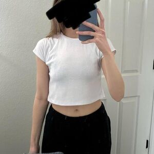 White Crop Tee